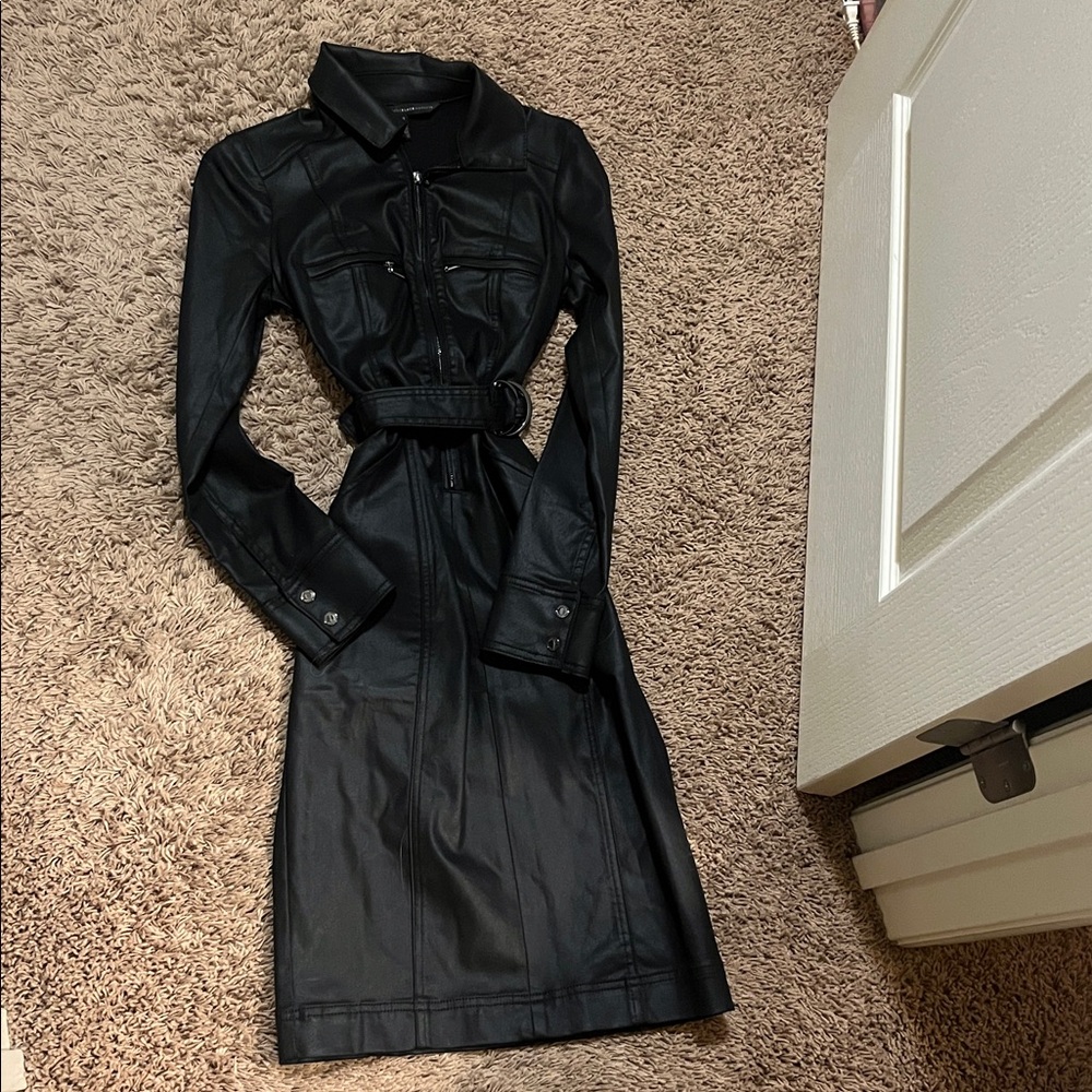 White House Black Market Black Belted dress